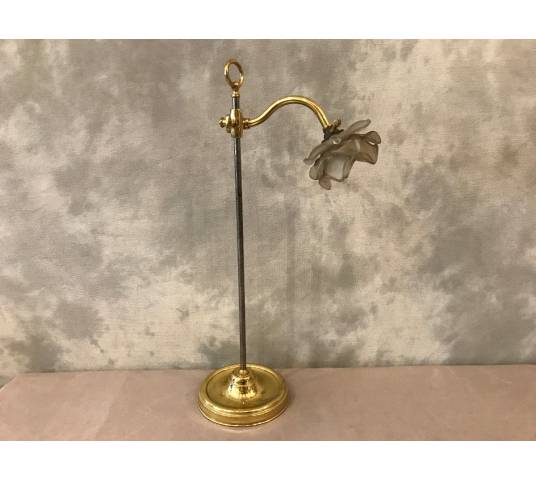 Iron and polished brass lamp 19 th