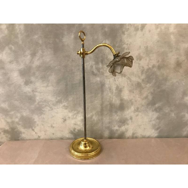 Iron and polished brass lamp 19 th