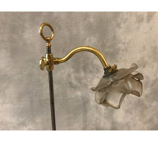 Iron and polished brass lamp 19 th
