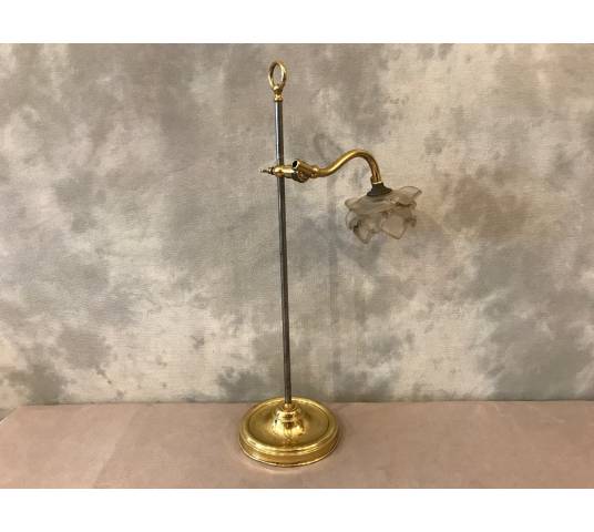 Old brass and vintage iron lamp 19 th