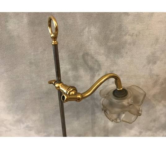 Old brass and vintage iron lamp 19 th