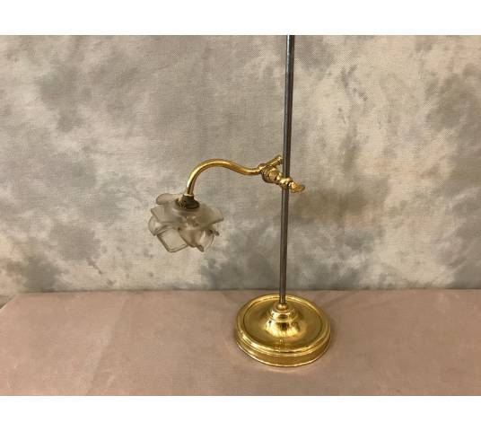 Old brass and vintage iron lamp 19 th
