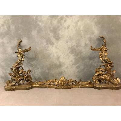Home bar, Louis XV style bronze fireplace bar 19 th