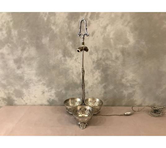 Silver metal lamp at the end of 19 th