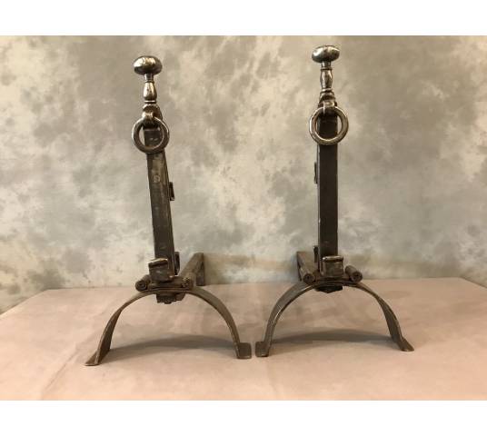 Pair of time-wrought iron tracks 18 th