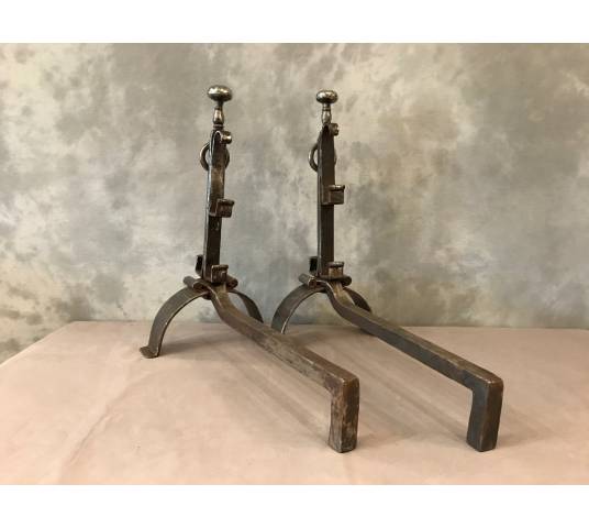 Pair of time-wrought iron tracks 18 th