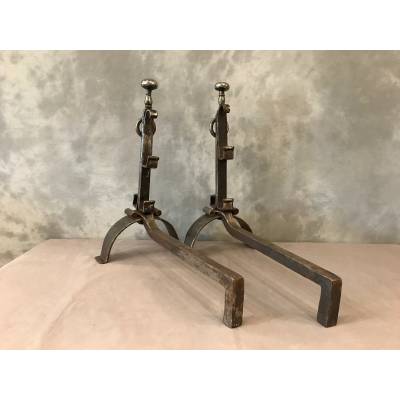 Pair of time-wrought iron tracks 18 th