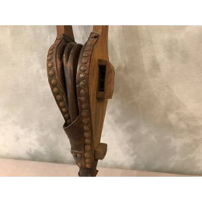 Large, rustic wood fireplace bellows 18 th