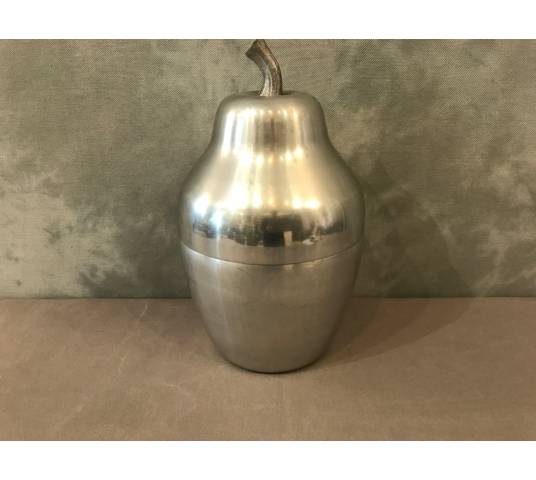 Ice seau in stainless steel around 1970 in the shape of pear