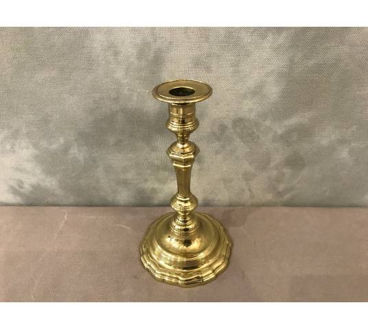 Bougeoir en bronze poli d'époque 19 ème