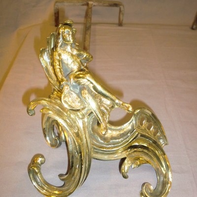 Pair of polished bronze channels 19 th Louis XV