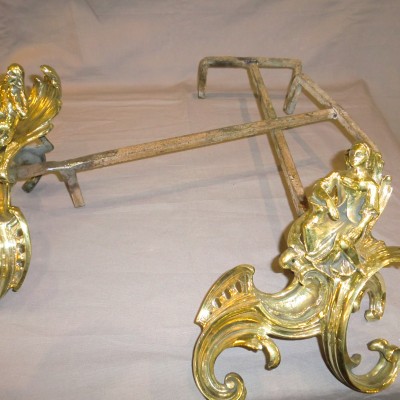 Pair of polished bronze channels 19 th Louis XV