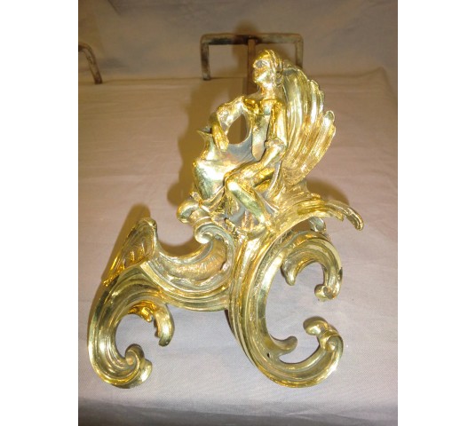 Pair of polished bronze channels 19 th Louis XV