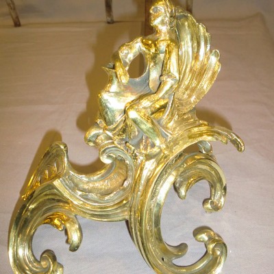 Pair of polished bronze channels 19 th Louis XV