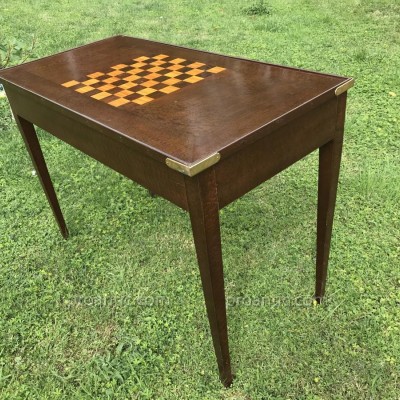 Table à jeux tric trac en marqueterie d'époque fin 19 ème