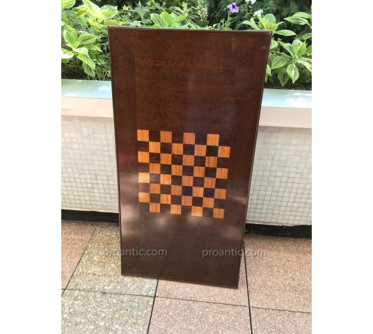 Table à jeux tric trac en marquetry d' époque fin 19 ème
