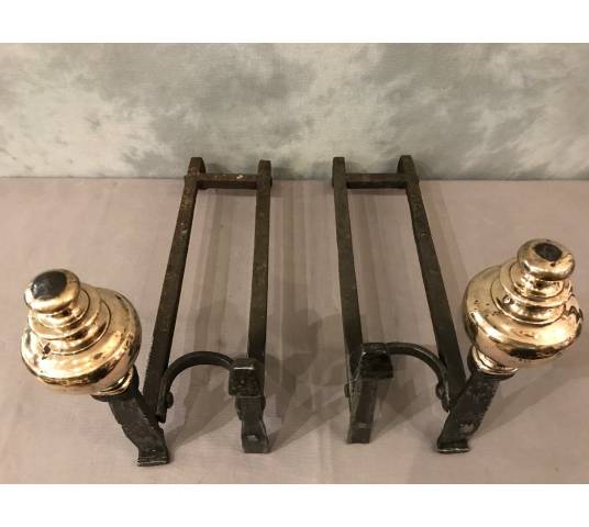 Pair of forged and brass caterpillars from the late 17th century