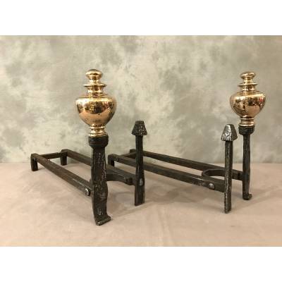Pair of forged and brass caterpillars from the late 17th century