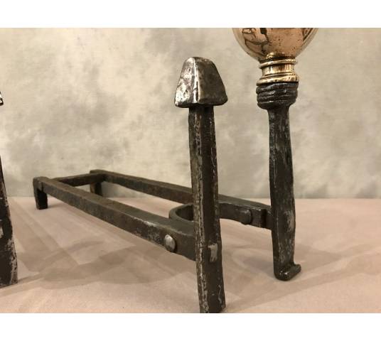 Pair of forged and brass caterpillars from the late 17th century