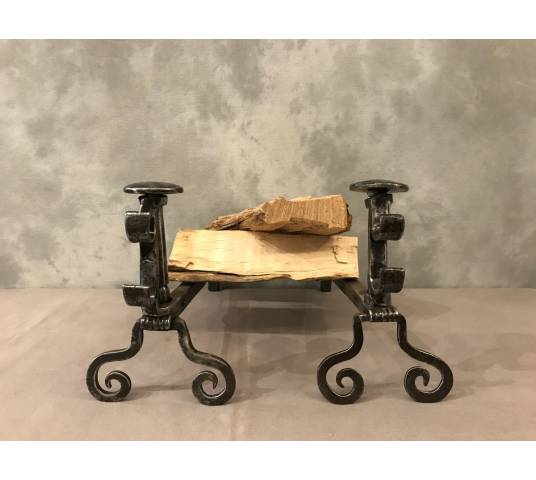 Pair of old wrought iron caterpillars from the 18th century