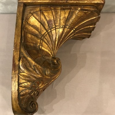 Console murale en bois doré d'époque 19 ème Napoléon III