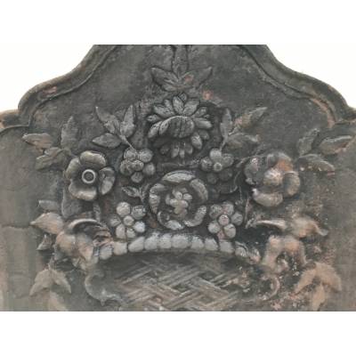 Plaque de cheminée ancienne en fonte d'époque 19 ème