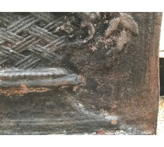 Plaque de cheminée ancienne en fonte d'époque 19 ème
