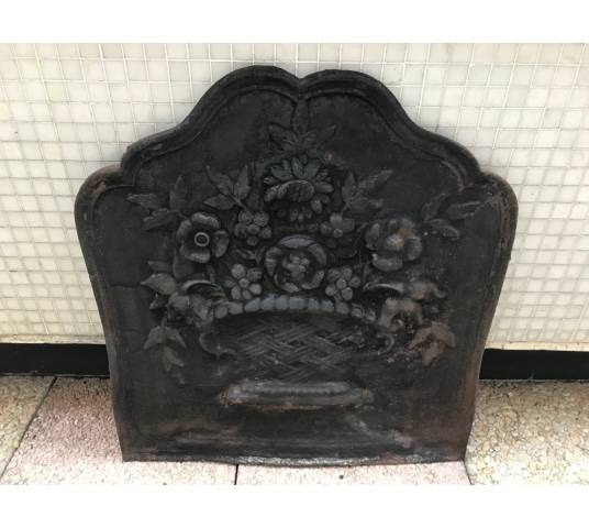 Plaque de cheminée ancienne en fonte d'époque 19 ème