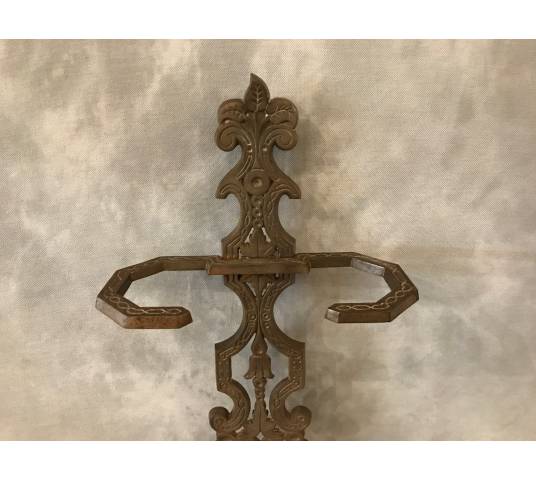 Old cast iron fireplace servant from the 19th century