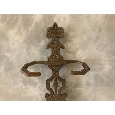 Old cast iron fireplace servant from the 19th century