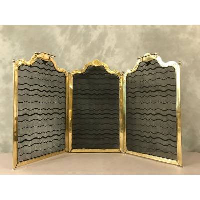 Small old brass fireplace firewall from the 19th century