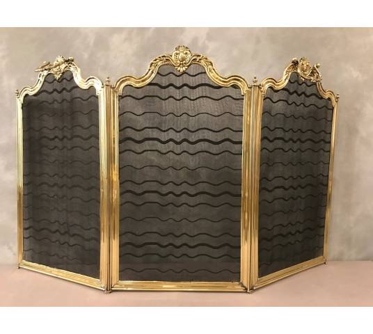 Small old brass fireplace firewall from the 19th century