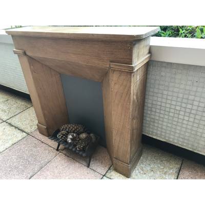 Petite cheminée décorative en bois naturel d'époque fin XIX ème