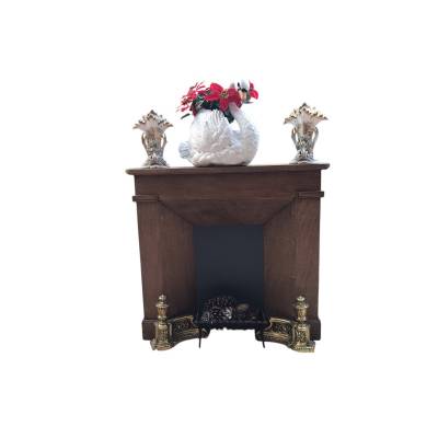Petite cheminée décorative en bois naturel d'époque fin XIX ème