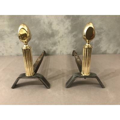 Modernist iron and brass tracks circa 1970