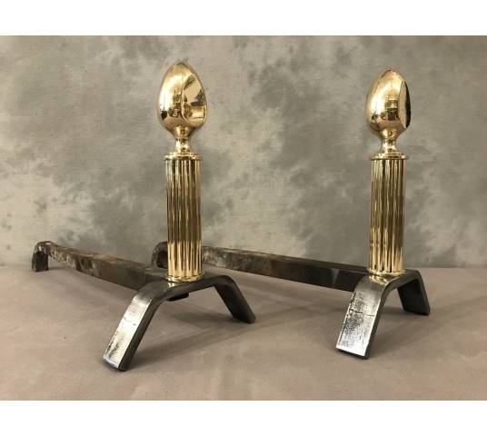 Modernist iron and brass tracks circa 1970