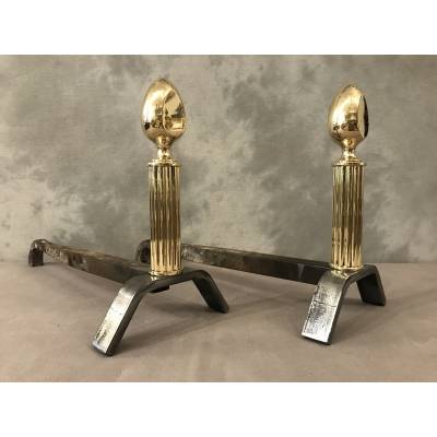 Modernist iron and brass tracks circa 1970