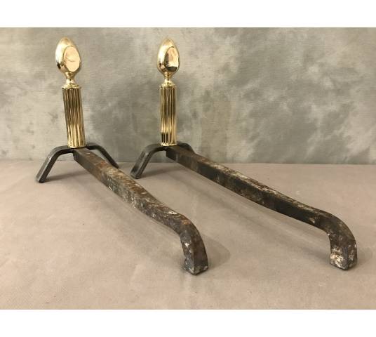 Modernist iron and brass tracks circa 1970