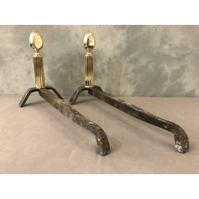 Modernist iron and brass tracks circa 1970