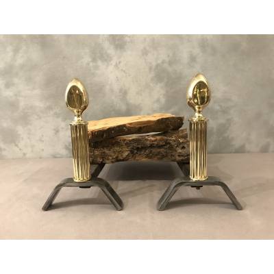 Modernist iron and brass tracks circa 1970