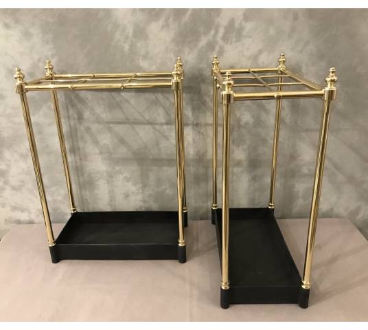 Pair of brass umbrella stands from the late 19th century