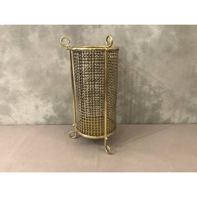 Beautiful brass paper basket completely polished and varnished around 1940