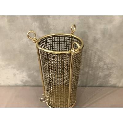 Beautiful brass paper basket completely polished and varnished around 1940
