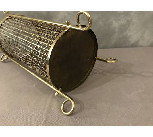 Beautiful brass paper basket completely polished and varnished around 1940