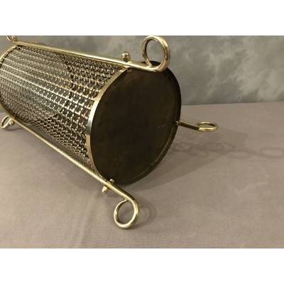 Beautiful brass paper basket completely polished and varnished around 1940