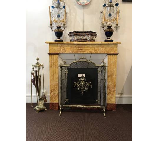 Beautiful decorative wooden fireplace painted faux marble style