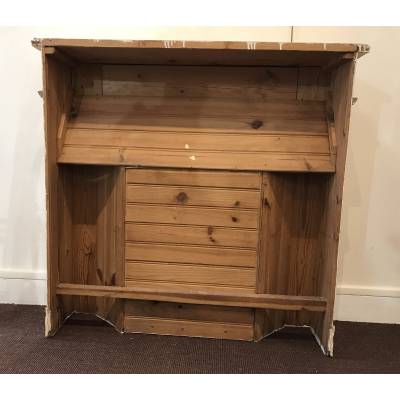 Belle cheminée décorative en bois peint façon faux marbre