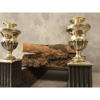 Beautiful pair of old cast iron and brass caterpillars from the early 19th century