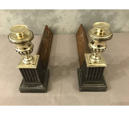 Beautiful pair of old cast iron and brass caterpillars from the early 19th century