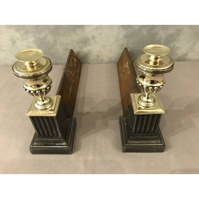 Beautiful pair of old cast iron and brass caterpillars from the early 19th century